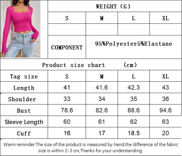 CWTBLL2748_SQUARE NECK SLIM FIT LONG SLEEVE T-SHIRT TOP