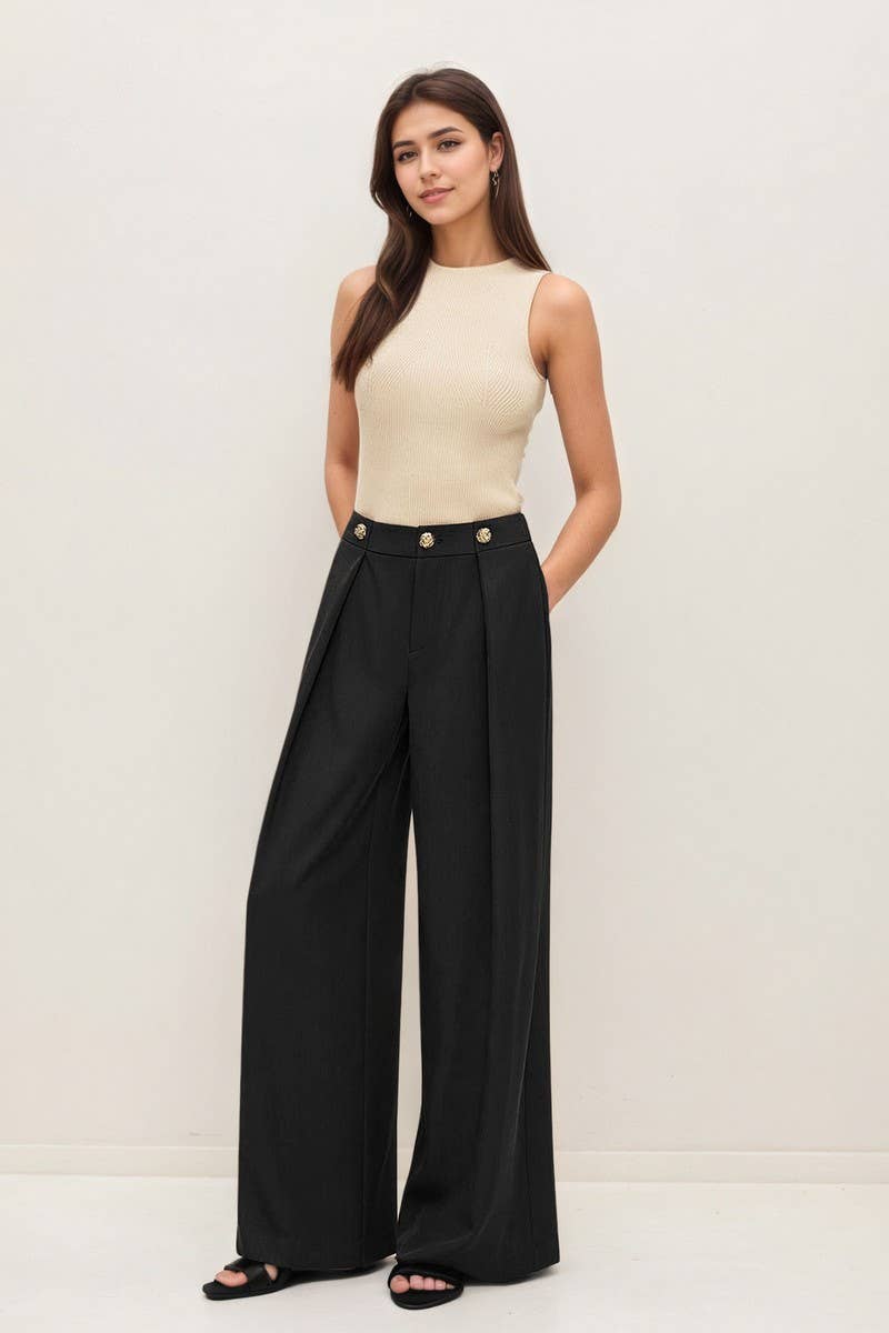 CWBLP2188_HIGH WAIST STRAIGHT LEG ZIP POCKET WORK PANTS