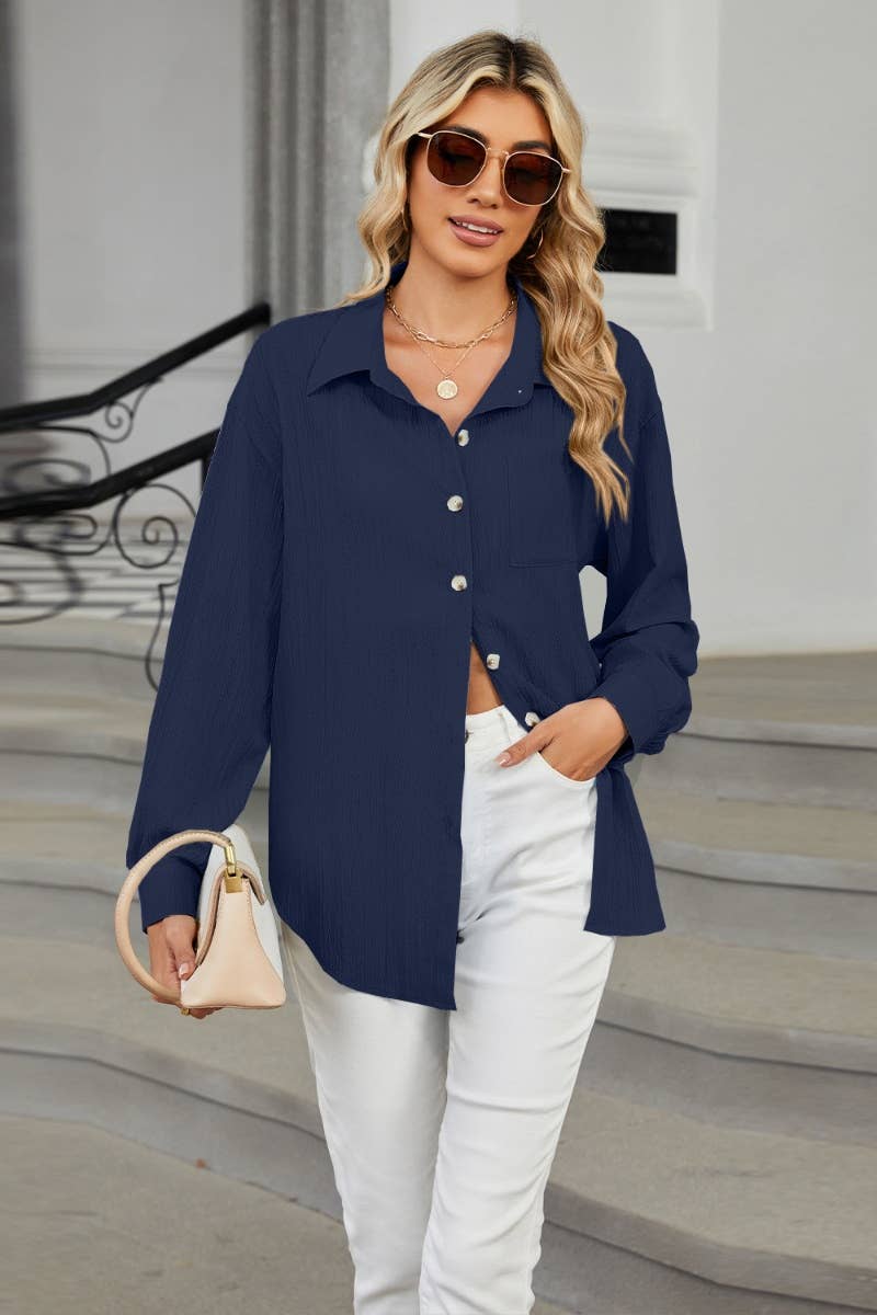 CWTSTL2301_CASUAL LOOSE BUTTON-UP LONG-SLEEVED SHIRT