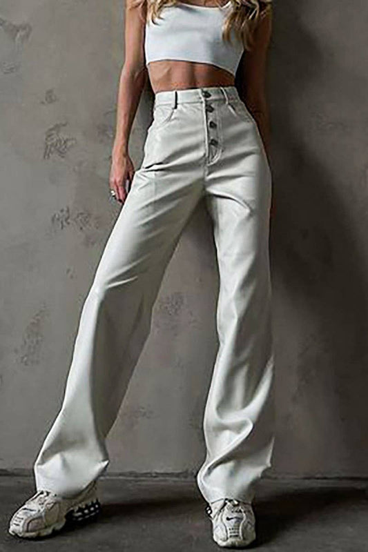 CWBLP1732_SOLID COLOR HIGH WAIST STRAIGHT PU LEATHER PANTS