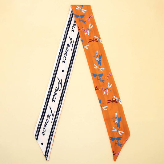 Floral Letter Scarf Hair Tie Ribbon