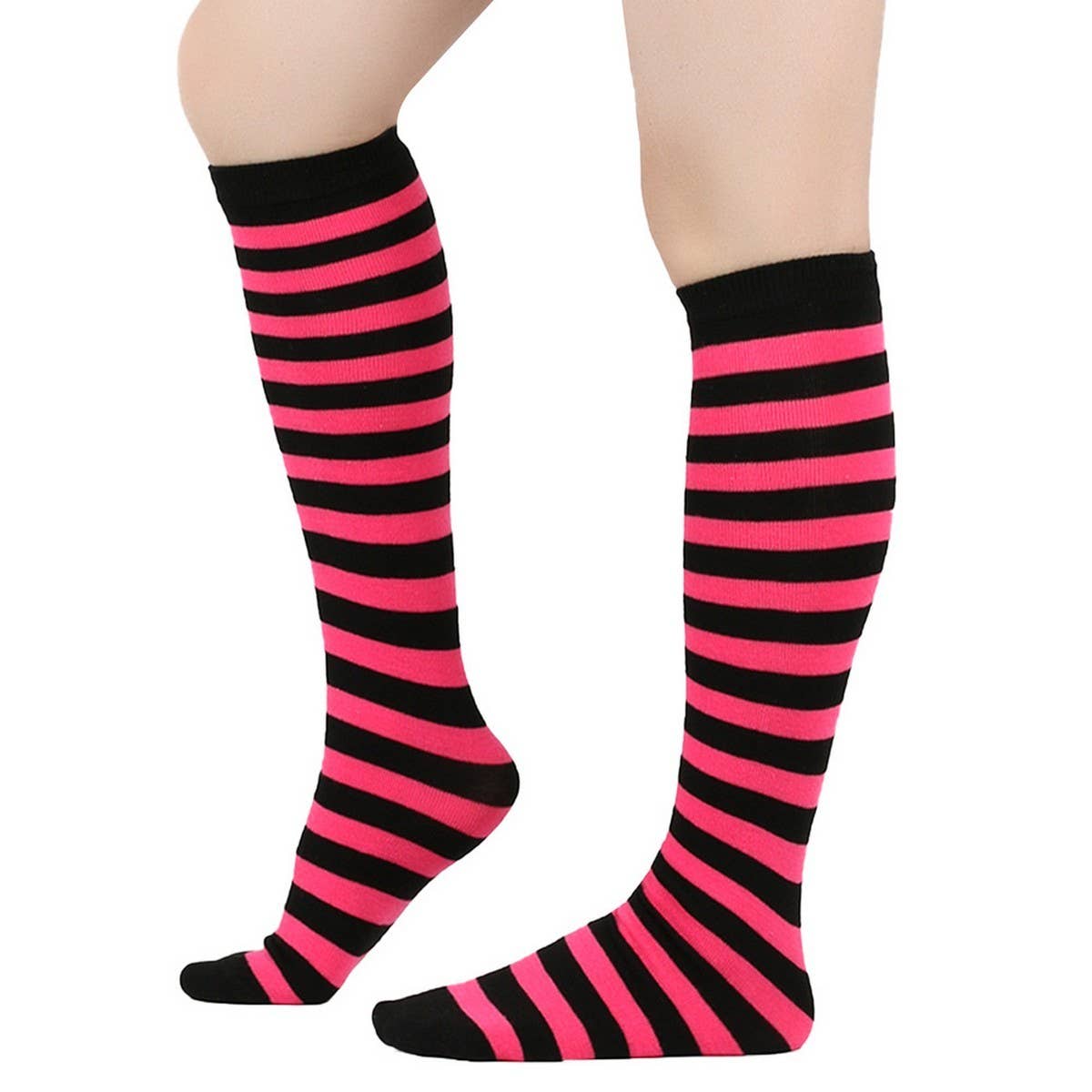 CWMM10060_STRIPED KNEE-HIGH SOCKS FOR CHRISTMAS