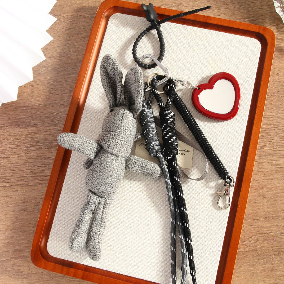 Handmade Woven Bunny Keychain Cute Bag Charm Gift