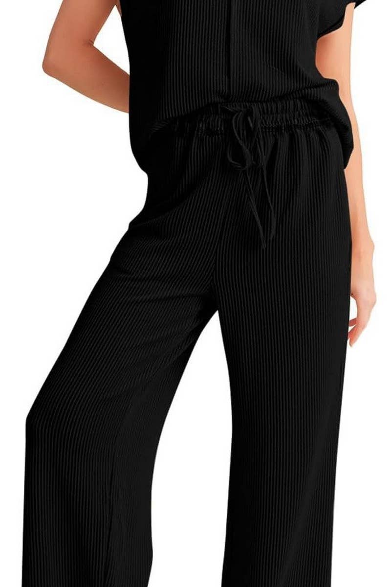 CWSS1081_SOLID COLOR COMMUTER SHORT-SLEEVED TROUSERS SUIT