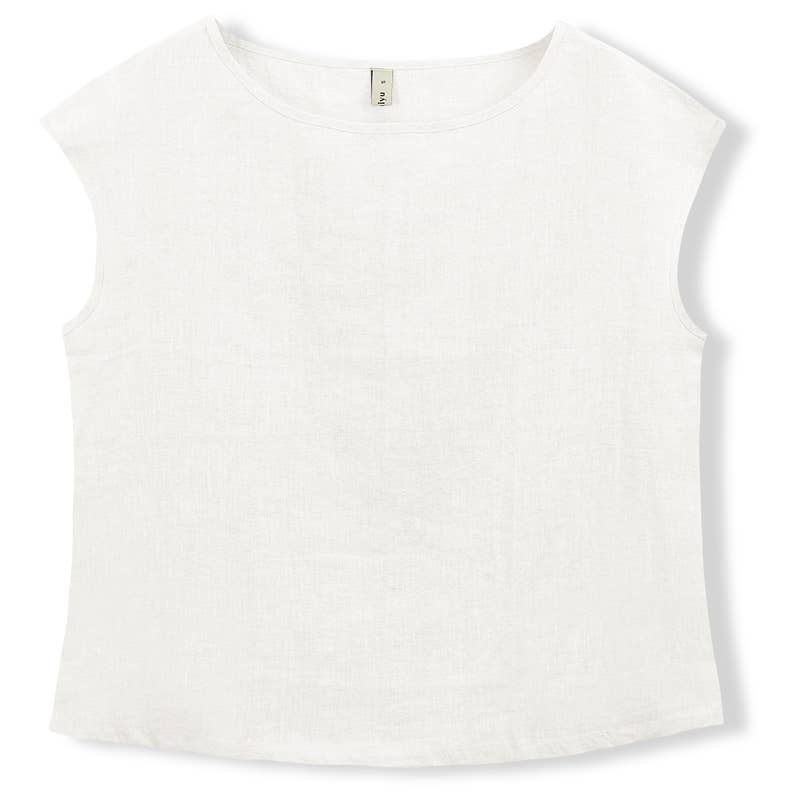 Casual linen loose thin short sleeves blouse