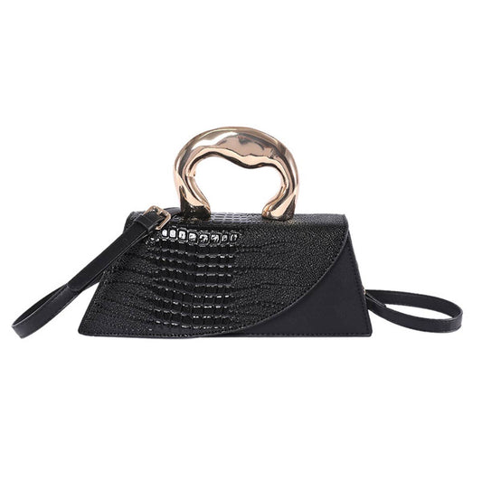 Stone-patterned retro crossbody small square bag