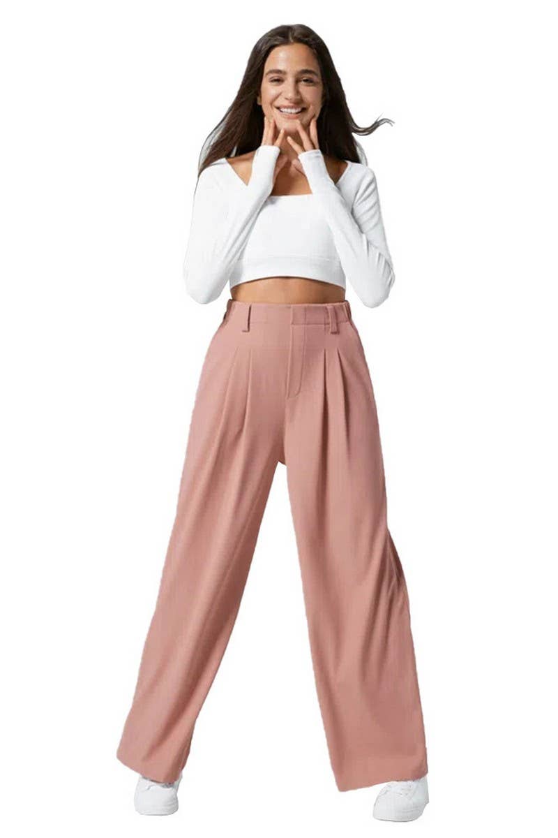 CWBLP1426_LOOSE FITTED CASUAL KNITTED TROUSERS
