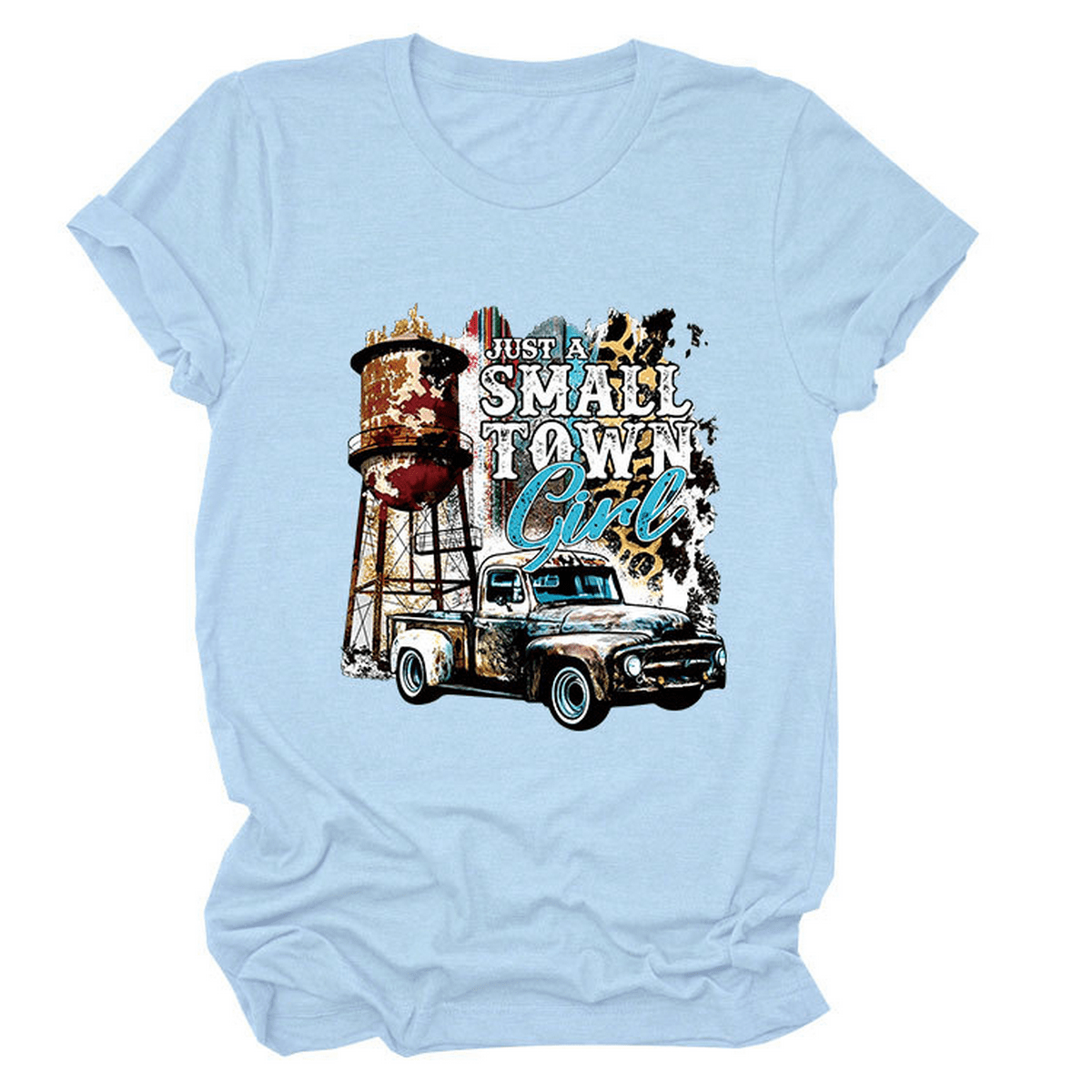 Just a Small Town Girl Print T-Shirt – Loose Fit_CWTTS1525