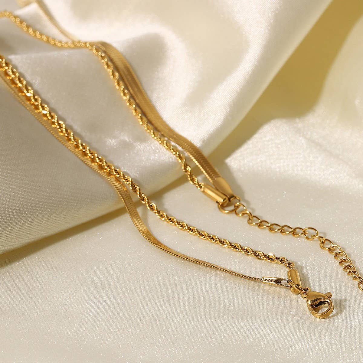 RETRO DOUBLE LAYER SNAKE CHAIN NECKLACE_CWAJE1420