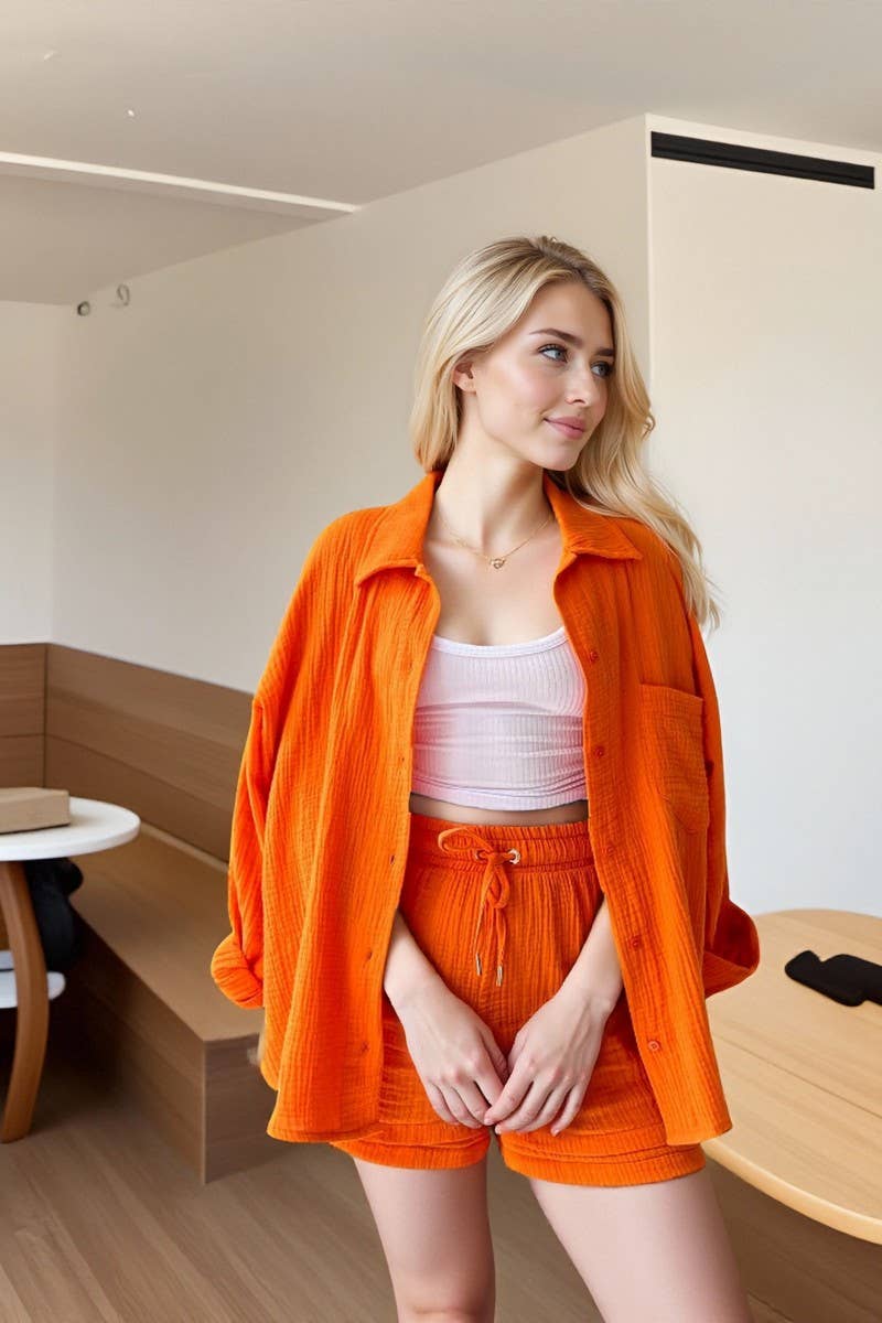 CWSS01299_FASHIONABLE CASUAL WRINKLED LAPEL TWO-PIECE SUIT