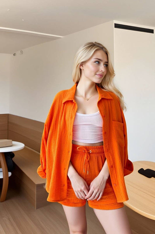 CWSS01299_FASHIONABLE CASUAL WRINKLED LAPEL TWO-PIECE SUIT