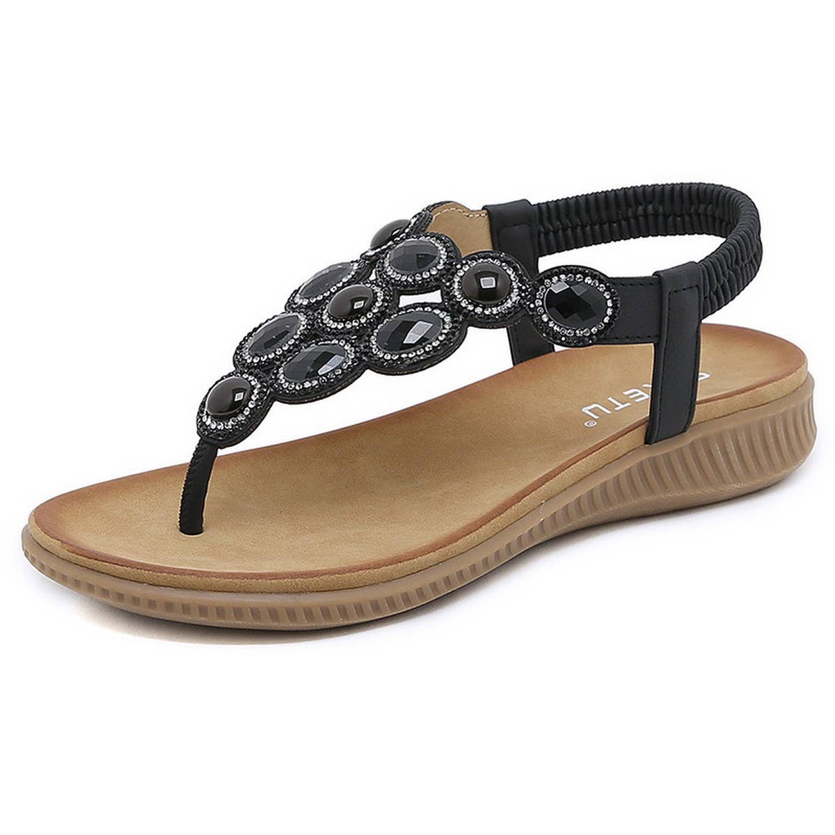 WOMENS FLIP FLOPS CRYSTAL JEWELED SANDALS SHOES