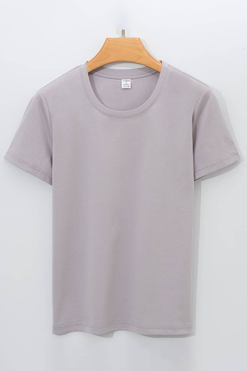 CWTBLS1789_SUMMER FASHION CASUAL WOMEN'S SOLID COLOR T-SHIRT