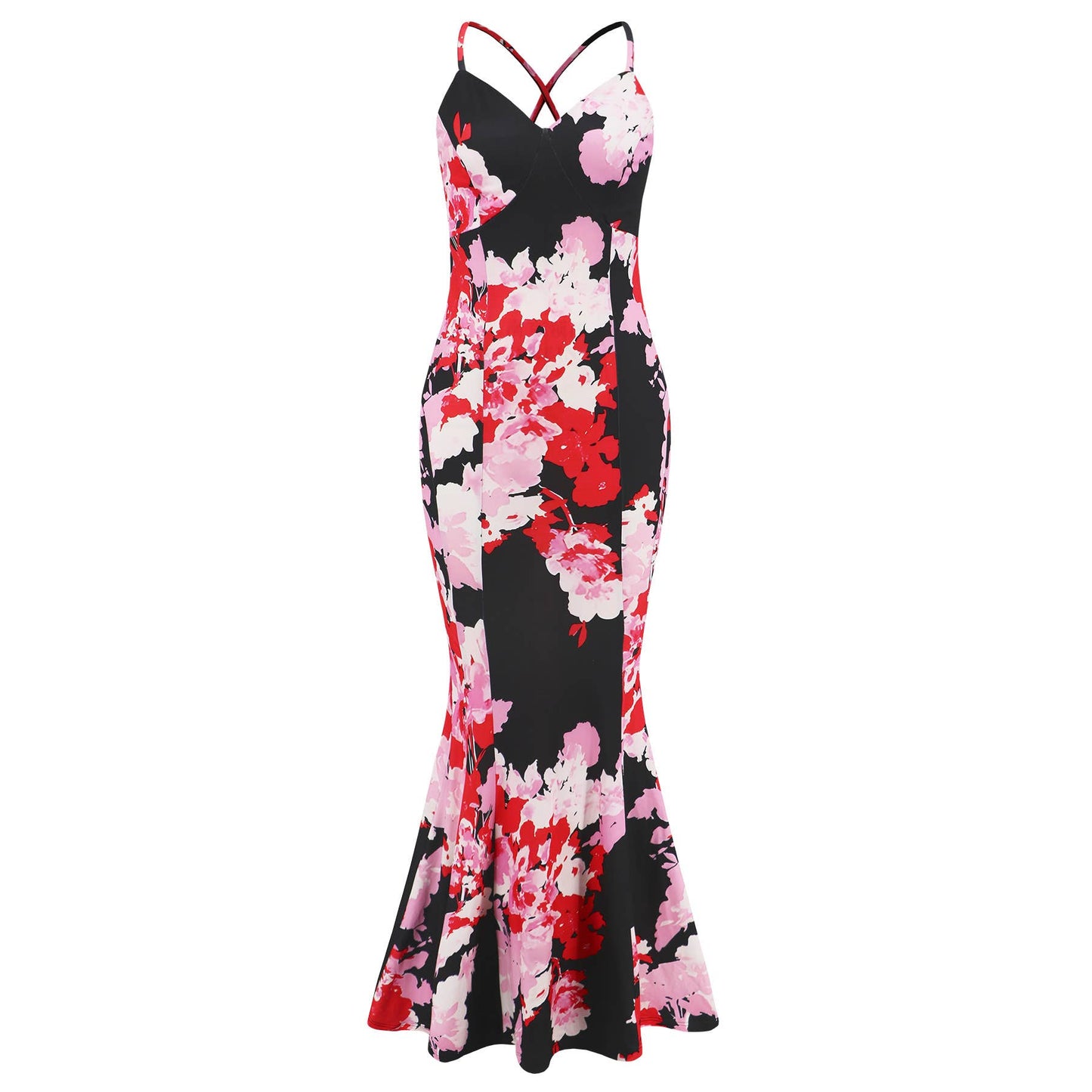 Bohemian floral print sexy slimming long dress