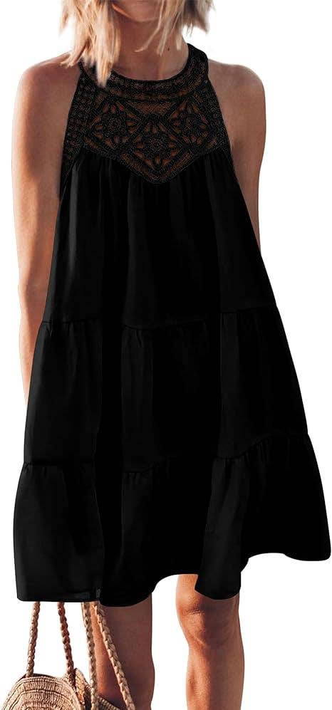Casual sleeveless cut-out backless dress