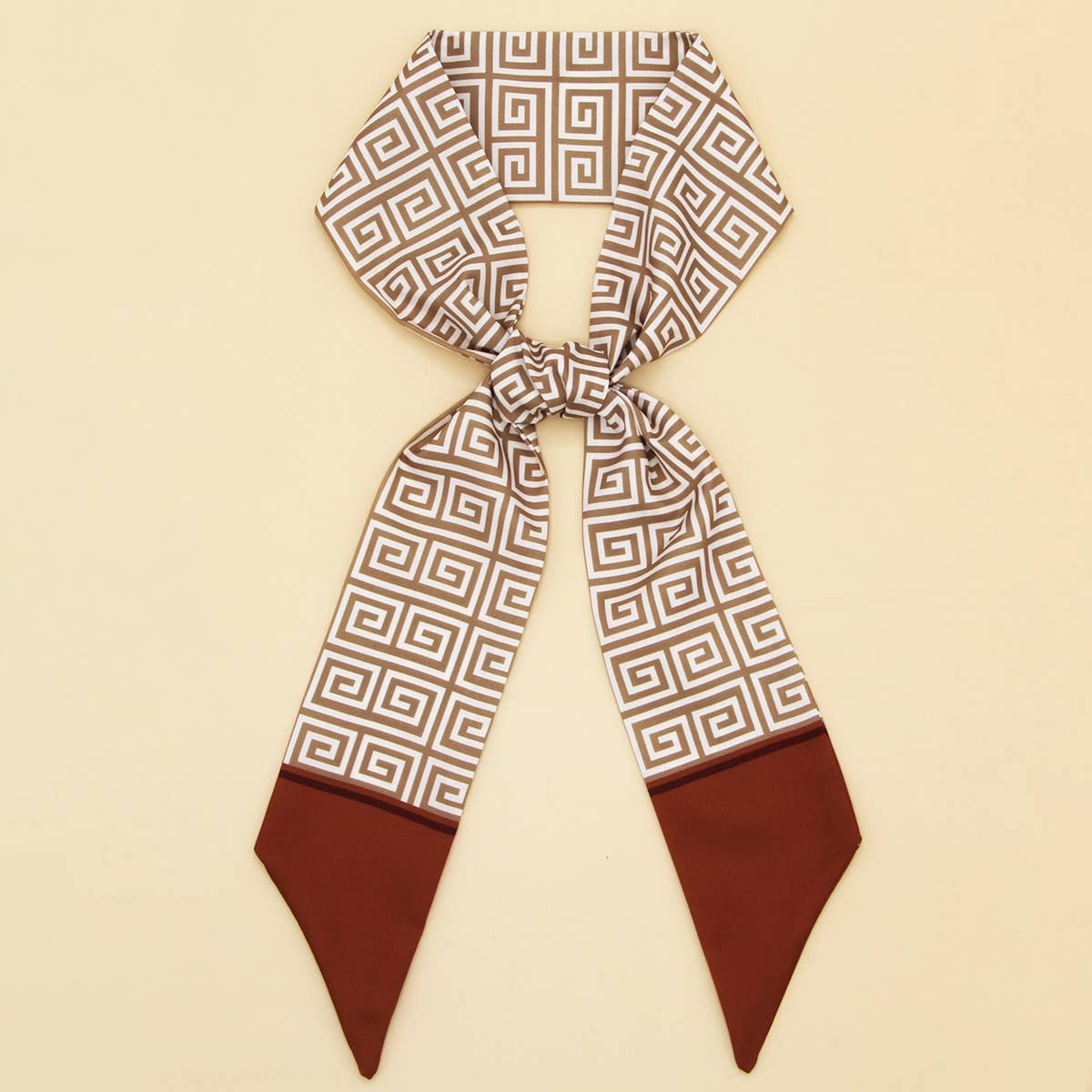 Chic Bowknot Letter Print Skinny Scarf Ribbon_CWASC0099