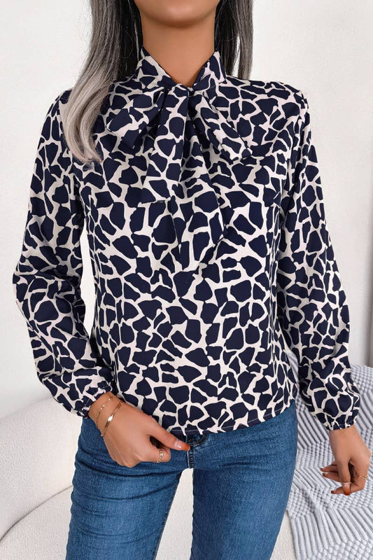 CWTSTL2128_AUTUMN COLOR CONTRAST LANTERN SLEEVE TOP