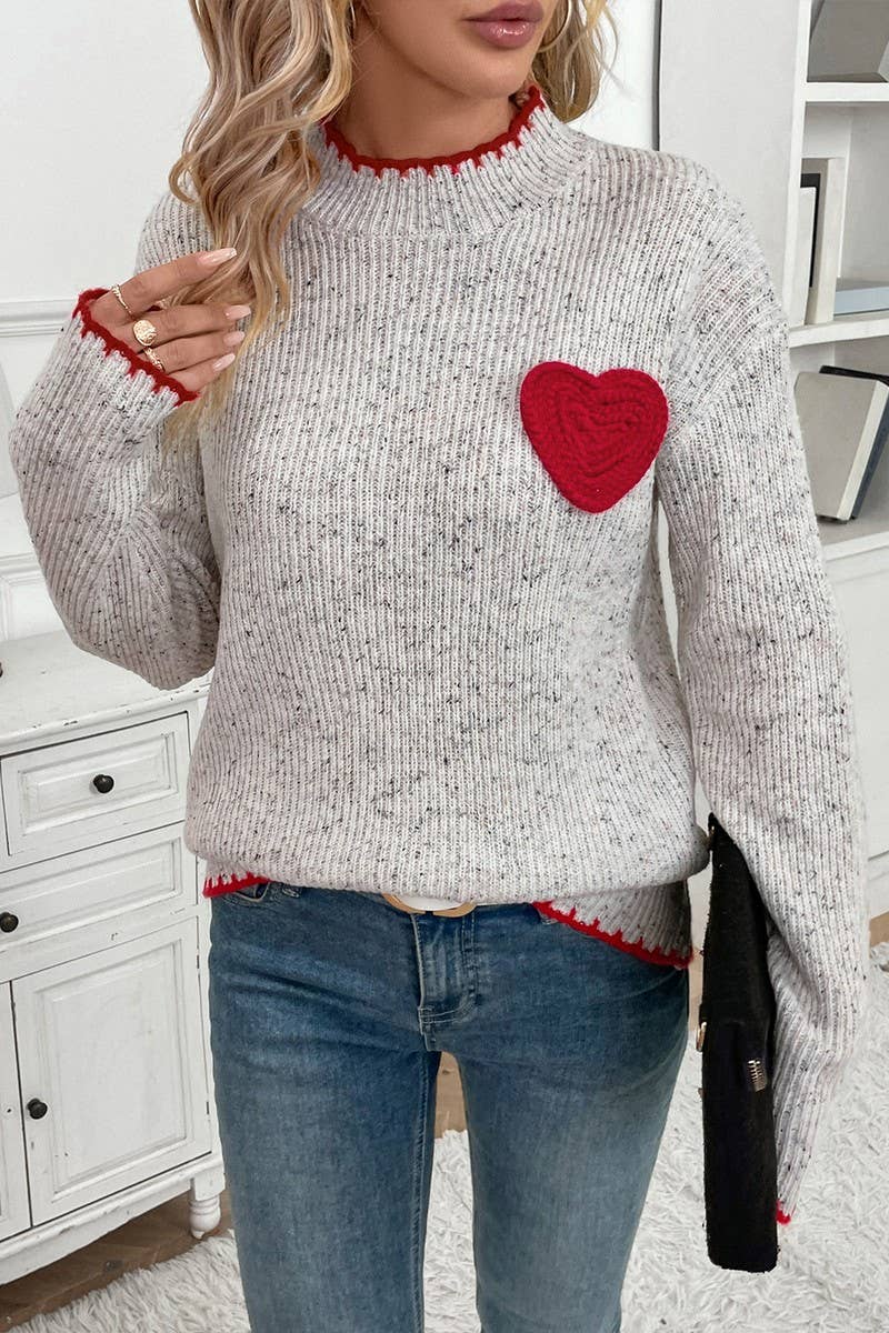 CWOSWL6232_HALF TURTLENECK VALENTINE'S DAY HEART SWEATER