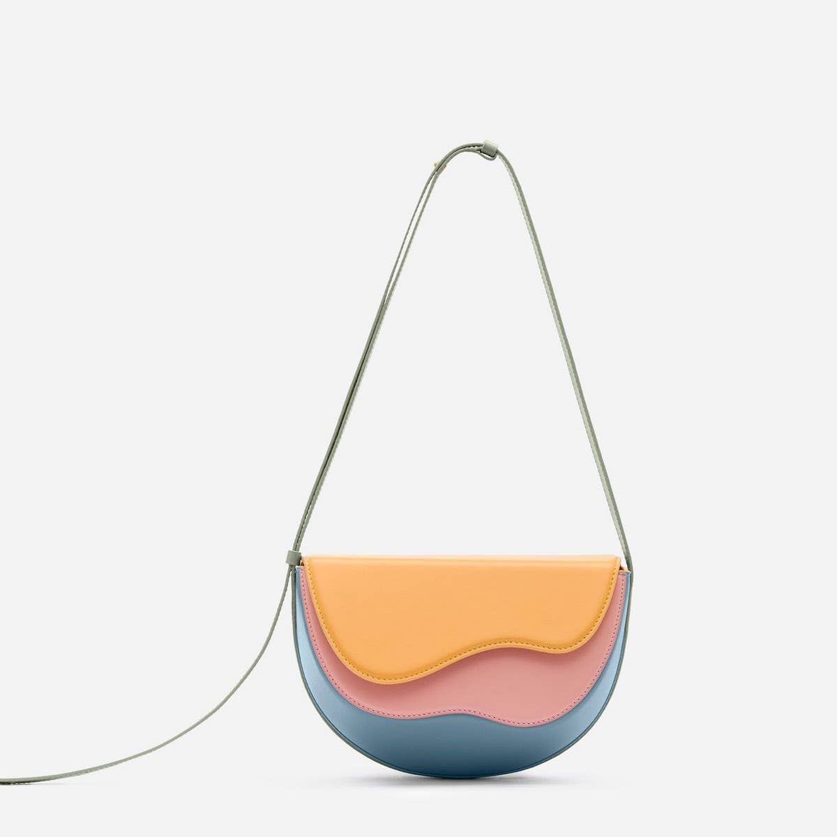 SEMI-CIRCULAR CONTRASTING SHOULDER CROSSBODY BAG_CWAB1931