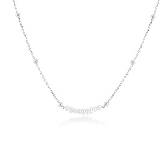 Fashionable simple electroplated pearl necklace