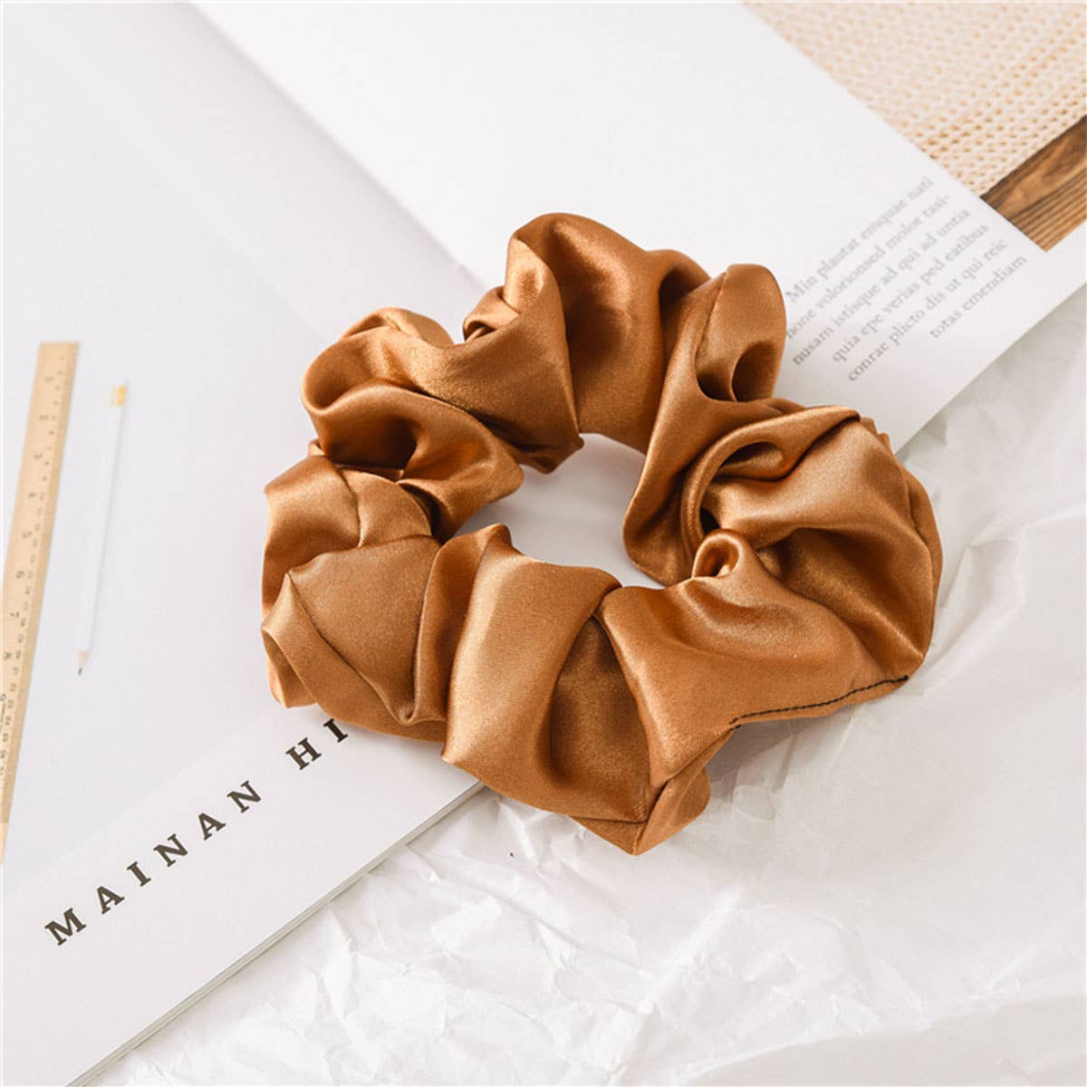 Satin Scrunchies Set for Women, Simple & Stylish_CWAHA0343