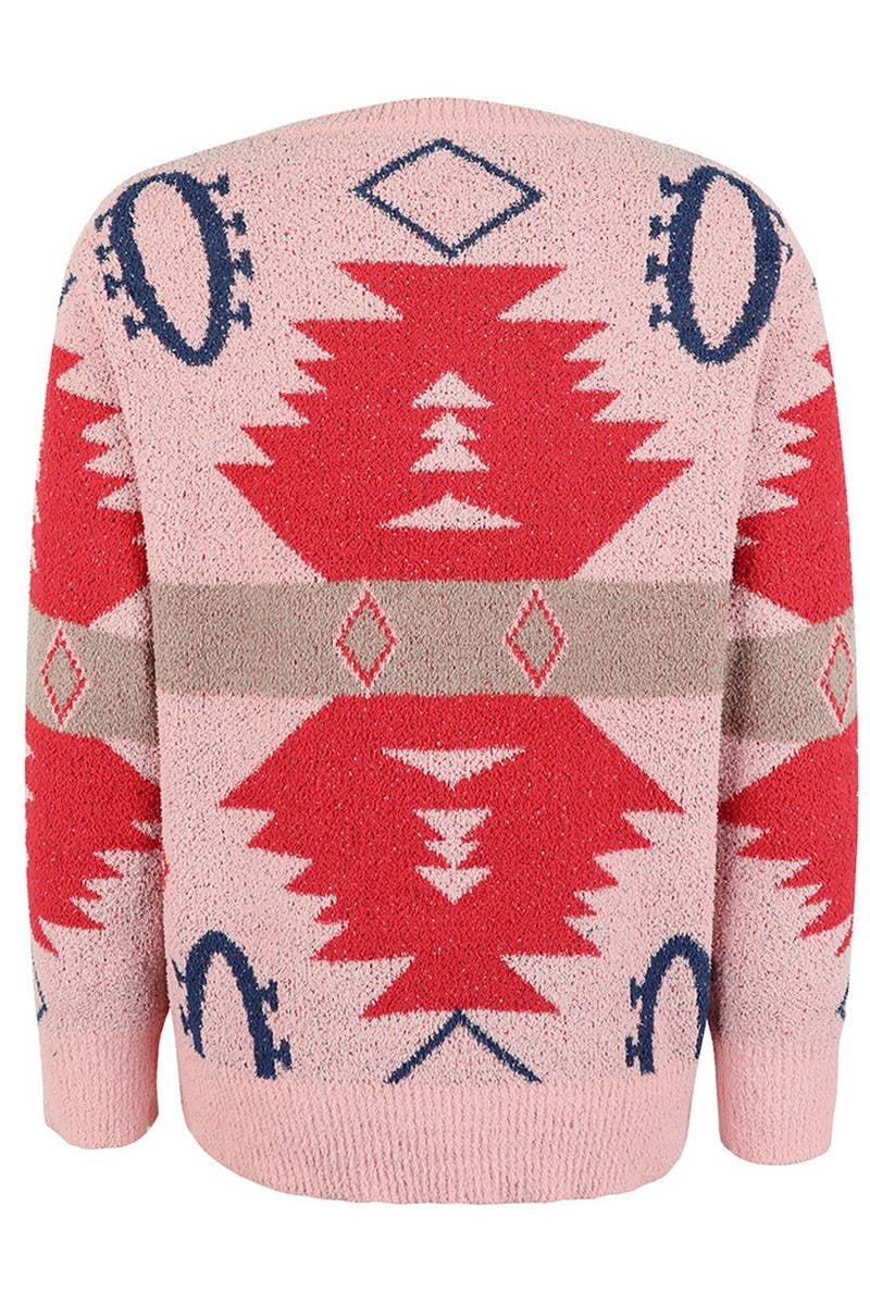 CWOSWL2568_CONTRAST COLOR CHRISTMAS LONG SLEEVE SWEATER