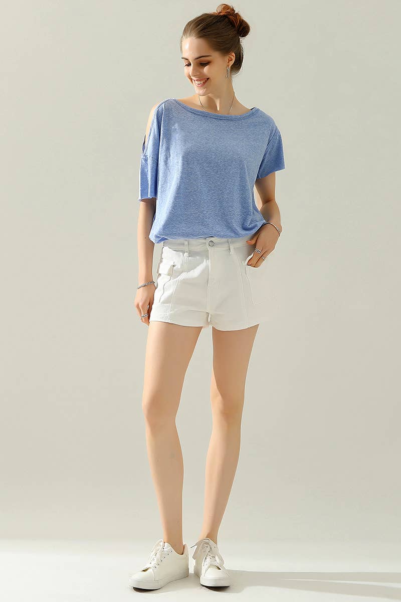 CWTTS702_Casual solid color crew neck top