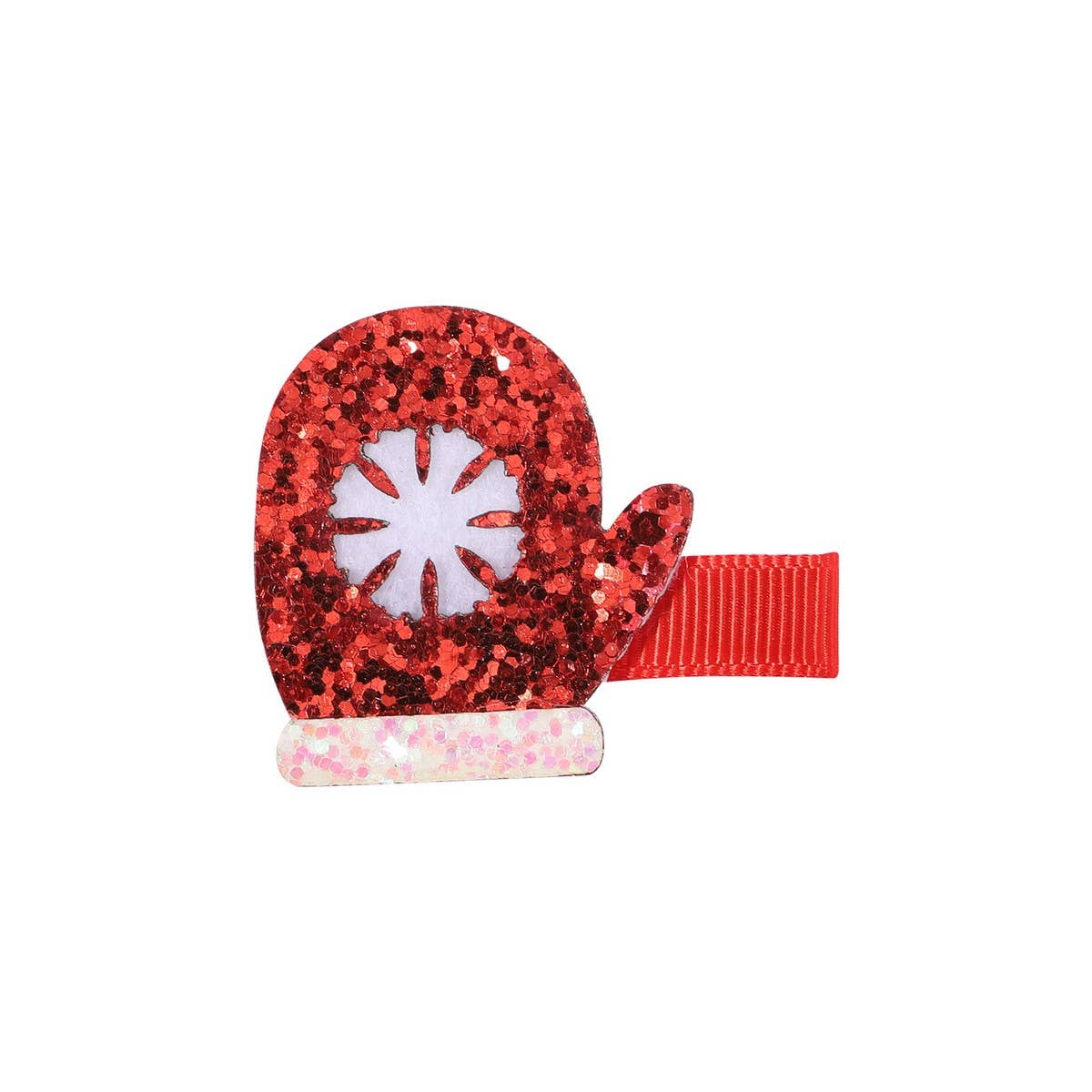 Glitter Pink Reindeer Hair Clip for Kids
