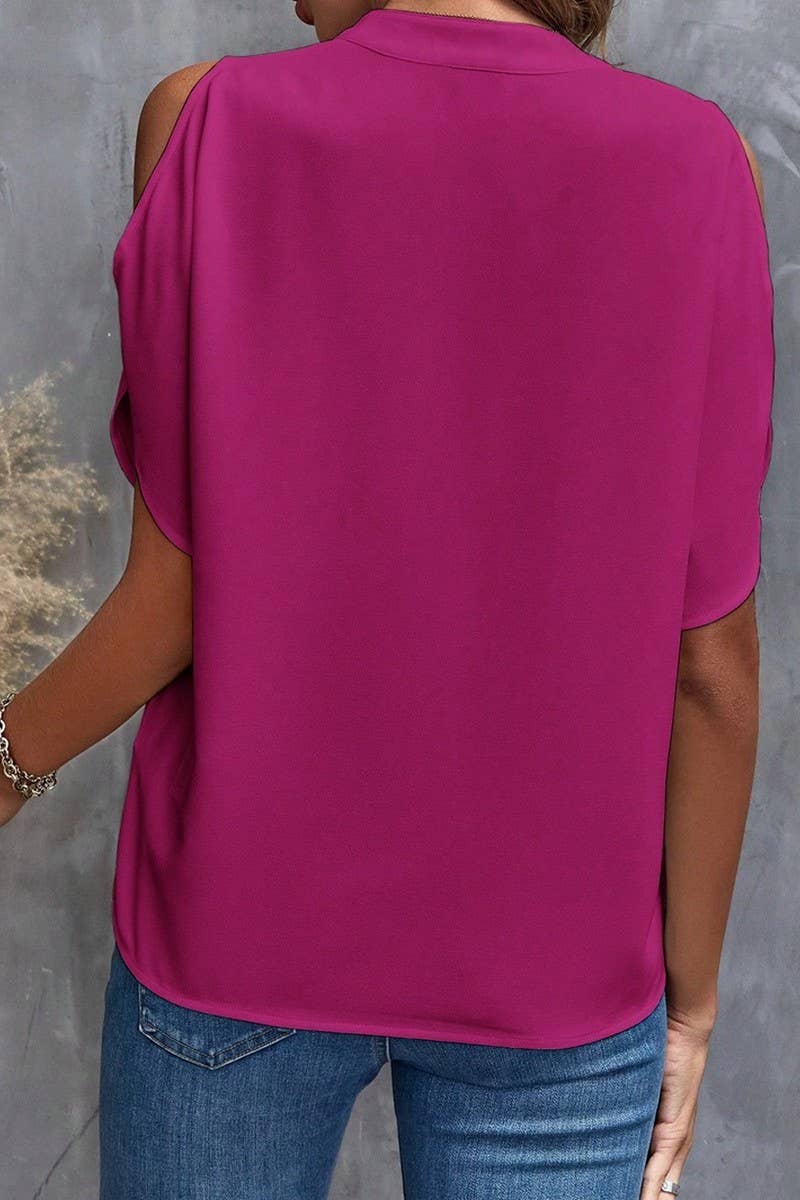 CWTTS1373_SUMMER V-NECK FASHIONABLE OFF-SHOULDER TOP