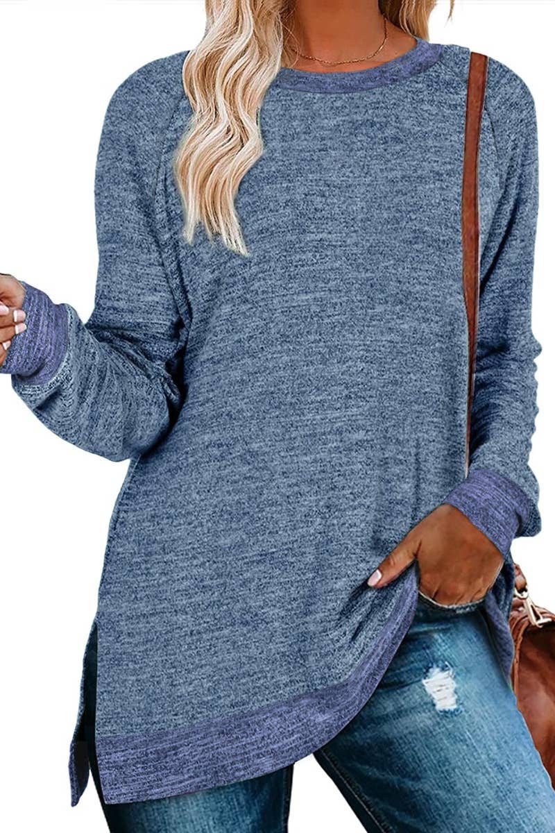 CWTBLL1889_CREW-NECK LONG-SLEEVED JUMPER WITH A SLIT