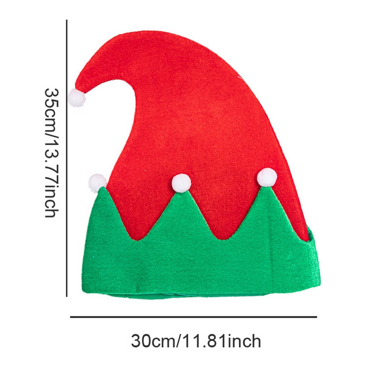 CWAH04585_ELF SANTA HAT WITH BELLS FOR CHRISTMAS PARTY DECOR
