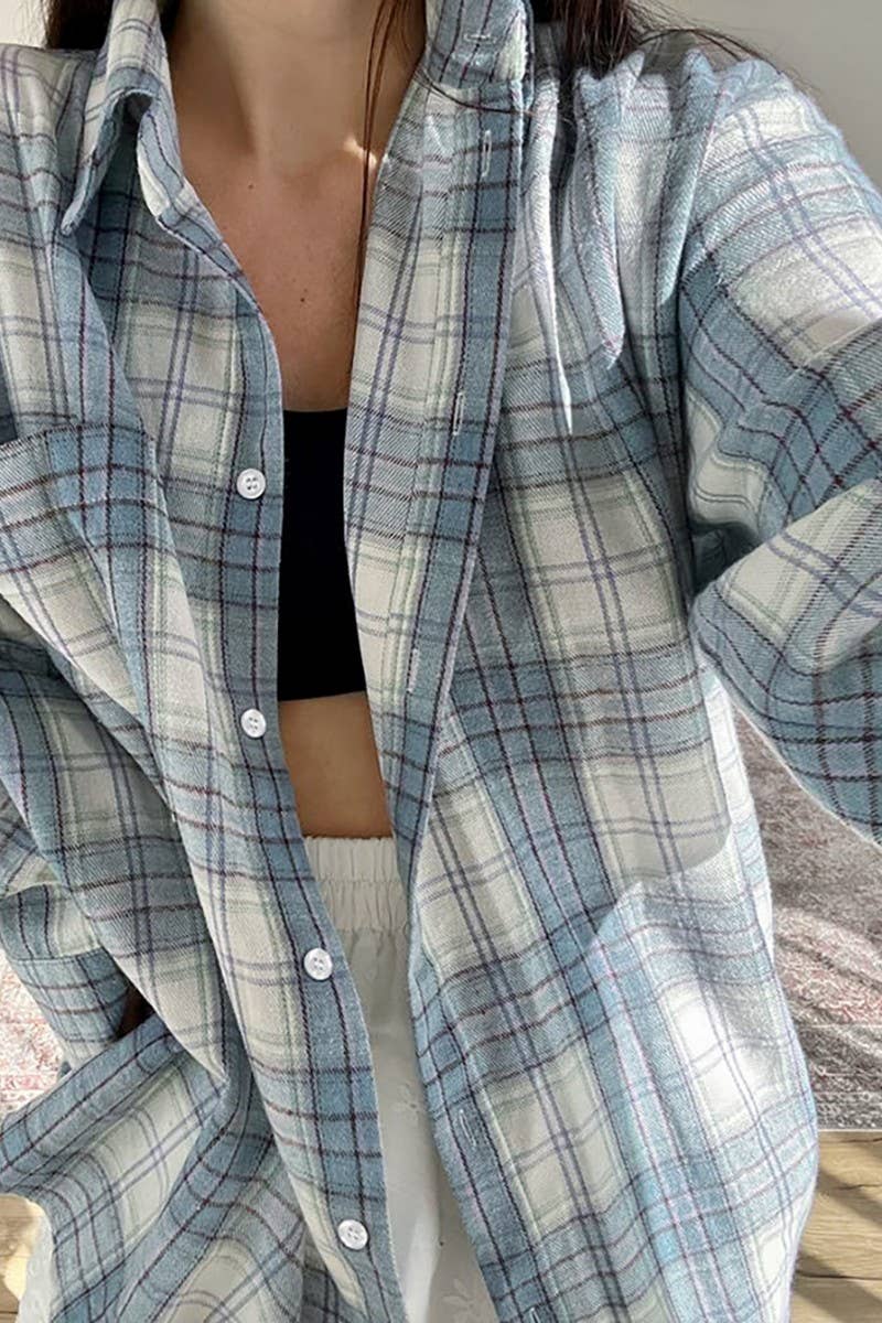 CWTSTL2599_PLAID LOOSE CASUAL LONG SLEEVE SHIRT TOP