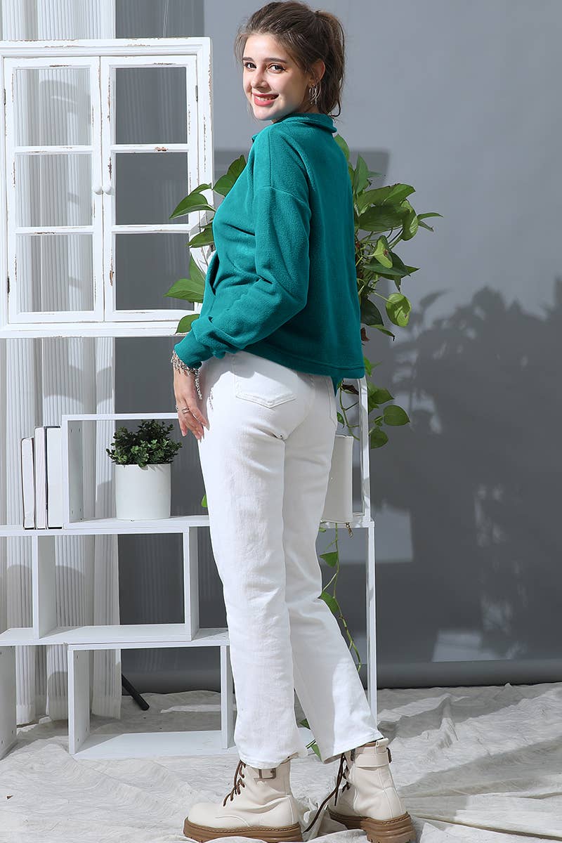 CWOJA705_NECK HALF ZIP UP FLEECE PULLOVER ANORAK JACKET