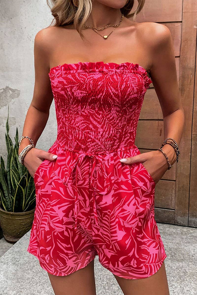 CWSJS0834_OFF-SHOULDER ELASTIC PRINTED TUBE TOP JUMPSUIT