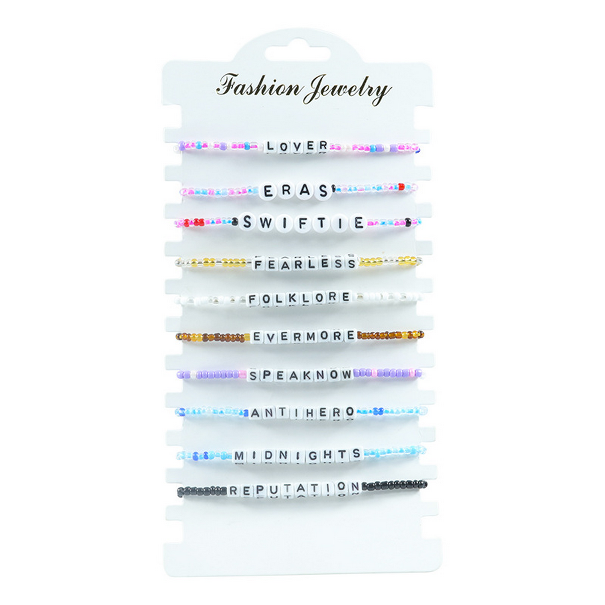 Multilayer Elastic Letter Bead Bracelets Set