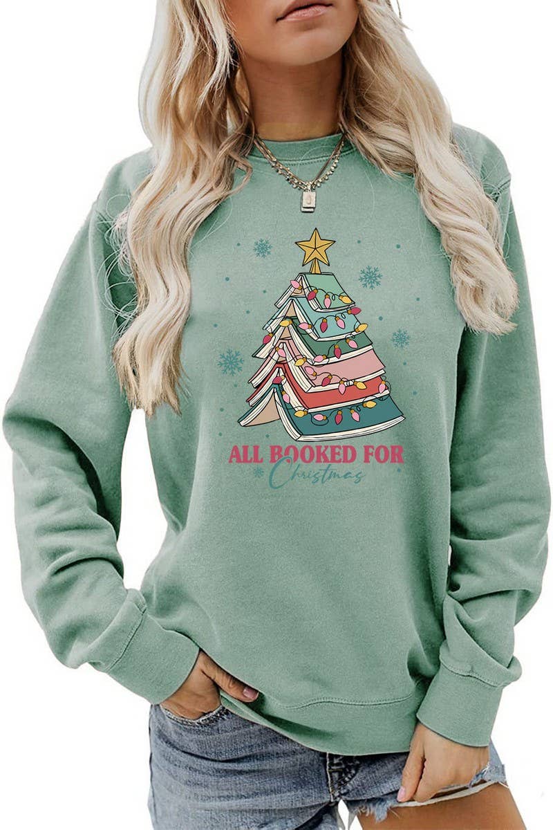 CWTBLL01325_LETTER PRINT CREW NECK CHRISTMAS SWEATSHIRT