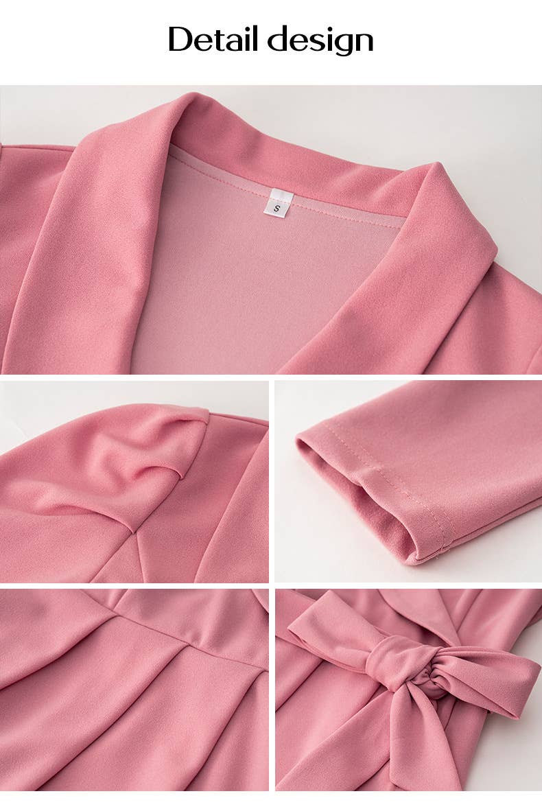 ELEGANT TEMPERAMENT LONG SLEEVE WAIST DRESS