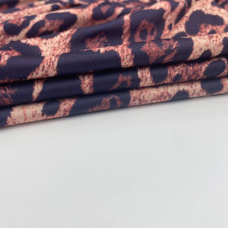 Backless round neck leopard print pleated dress