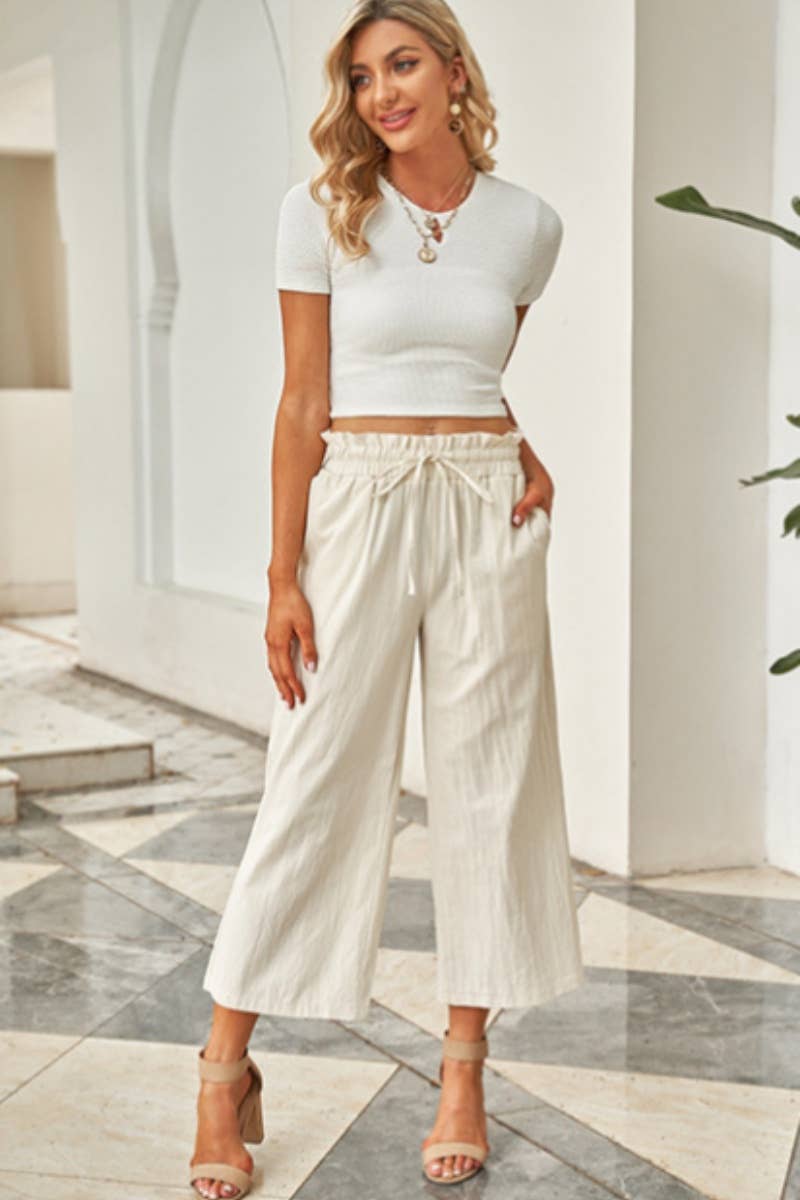 CWBMP0160_CASUAL SOLID COLOR HIGH-WAISTED WIDE-LEG NINERS