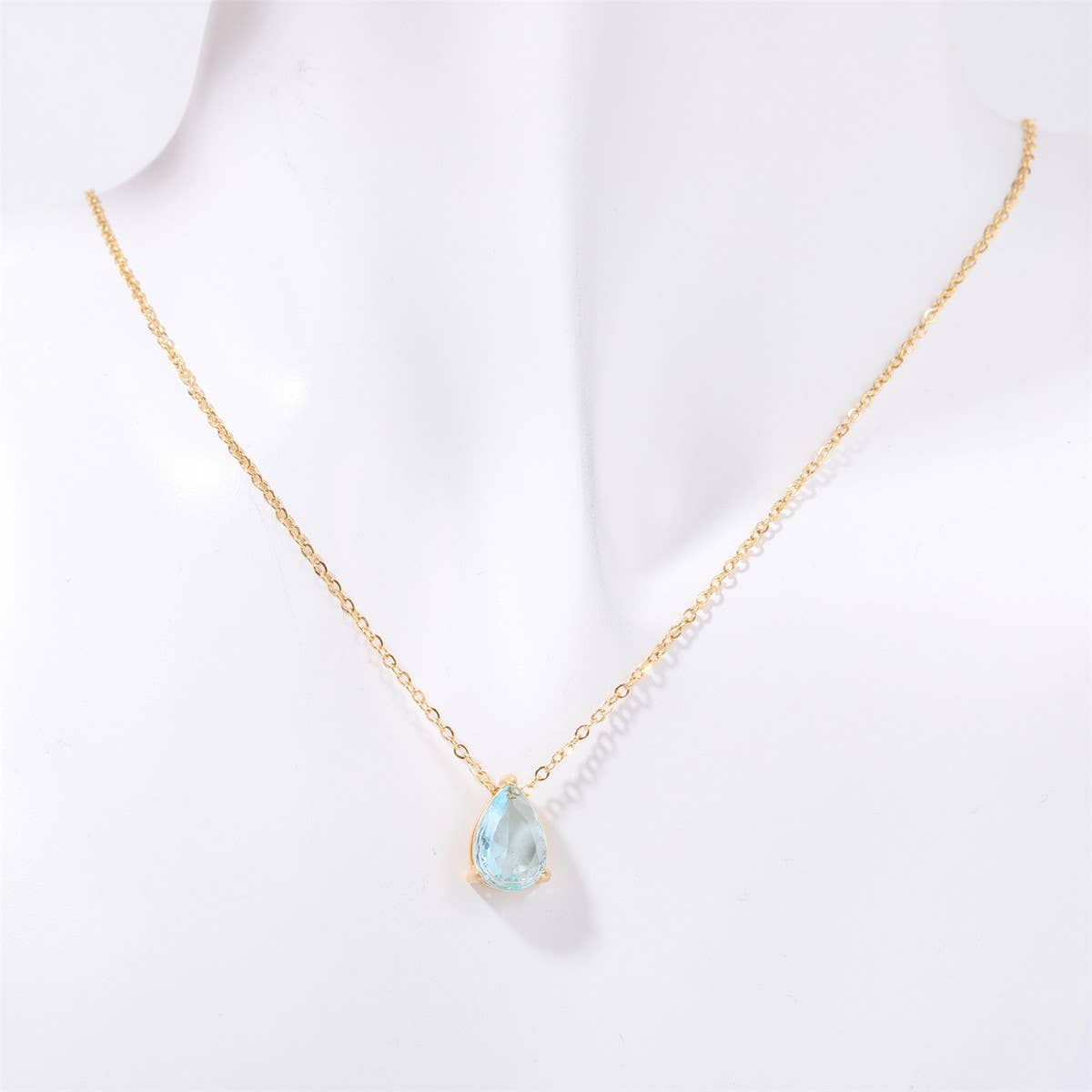 Teardrop Zircon December Birthstone Necklace