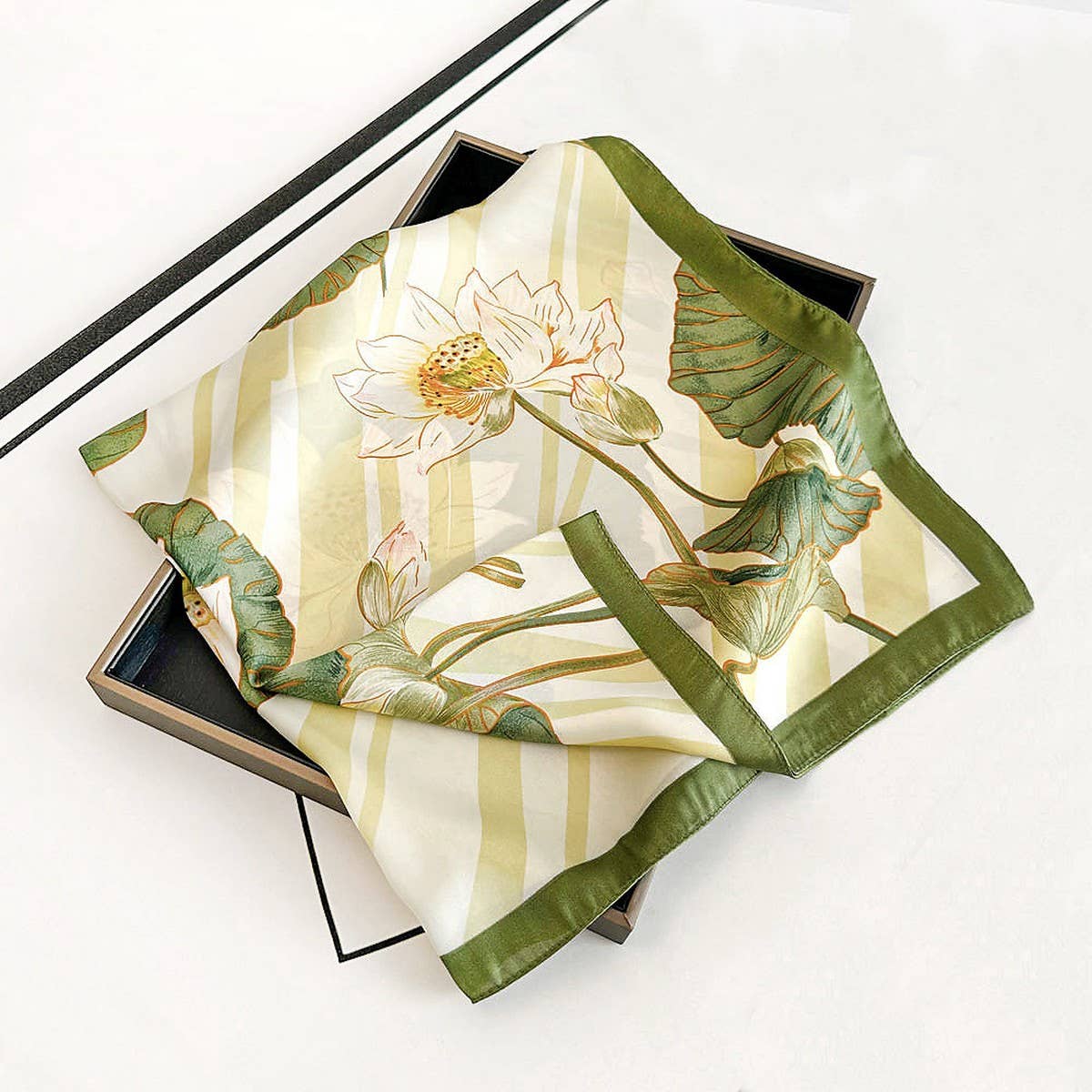 Elegant Polka Dot Satin Silk Scarf