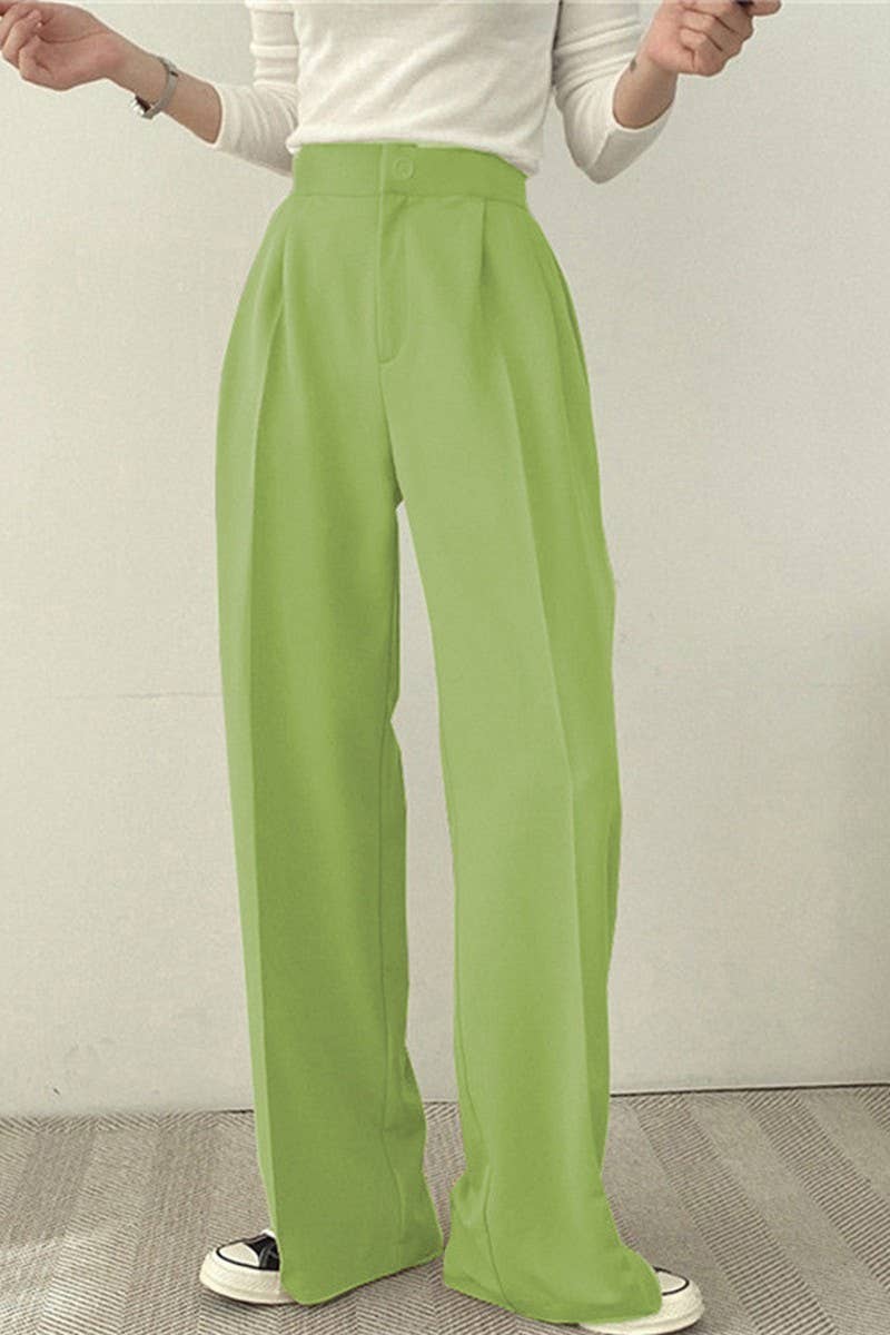 CWBLP00919_CASUAL STRAIGHT-LEG DRAPE SUIT WIDE-LEG PANTS