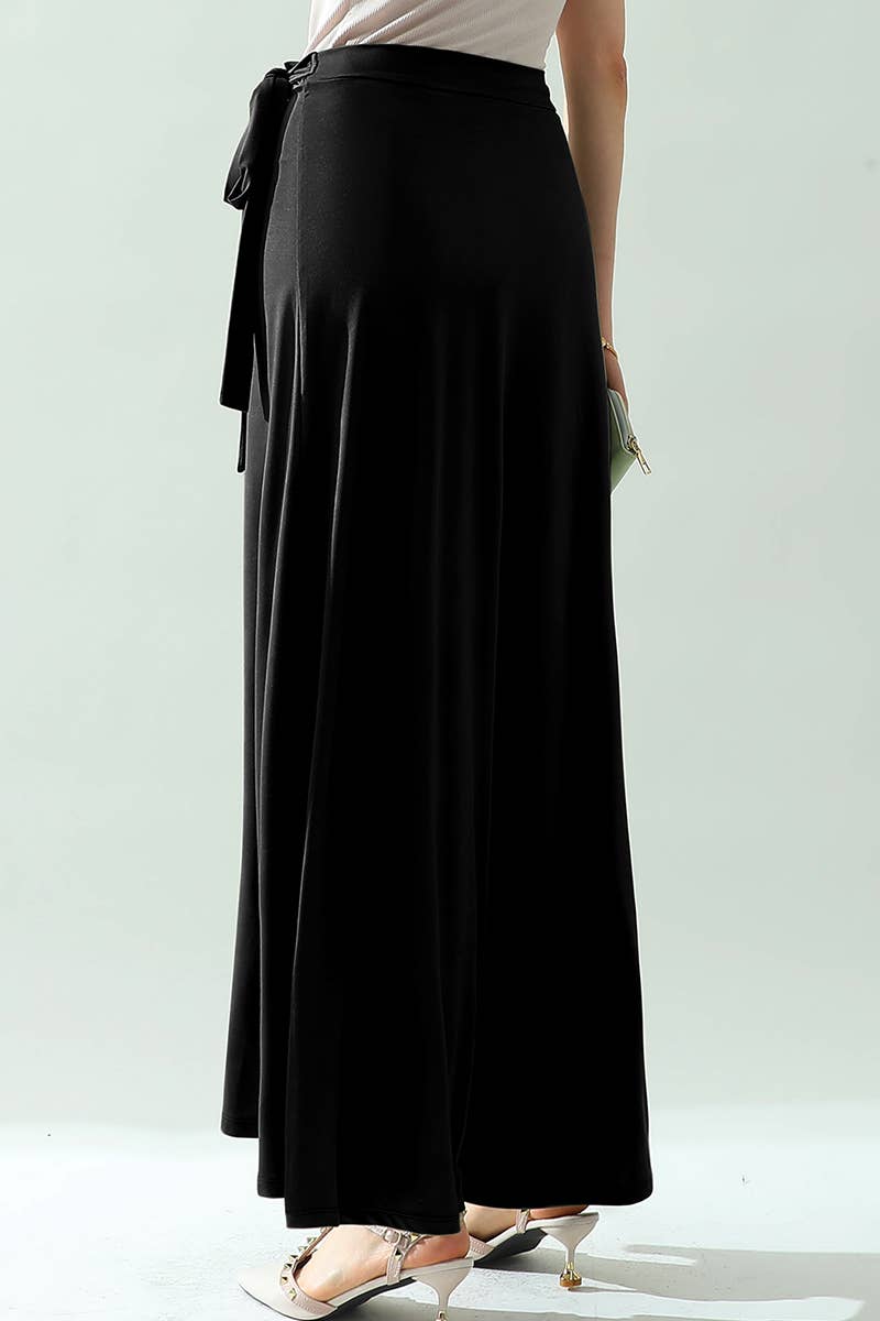 CWBLS117_High Waisted Maxi Wrap Skirts with Slit
