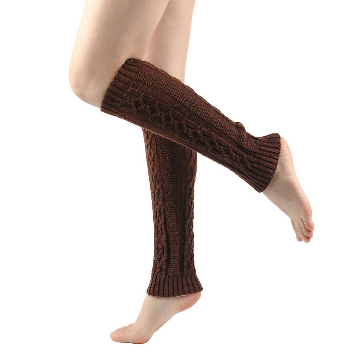 CWMS02675_CHUNKY LEG WARMERS WOMEN SLOUCHY CABLE SOCKS