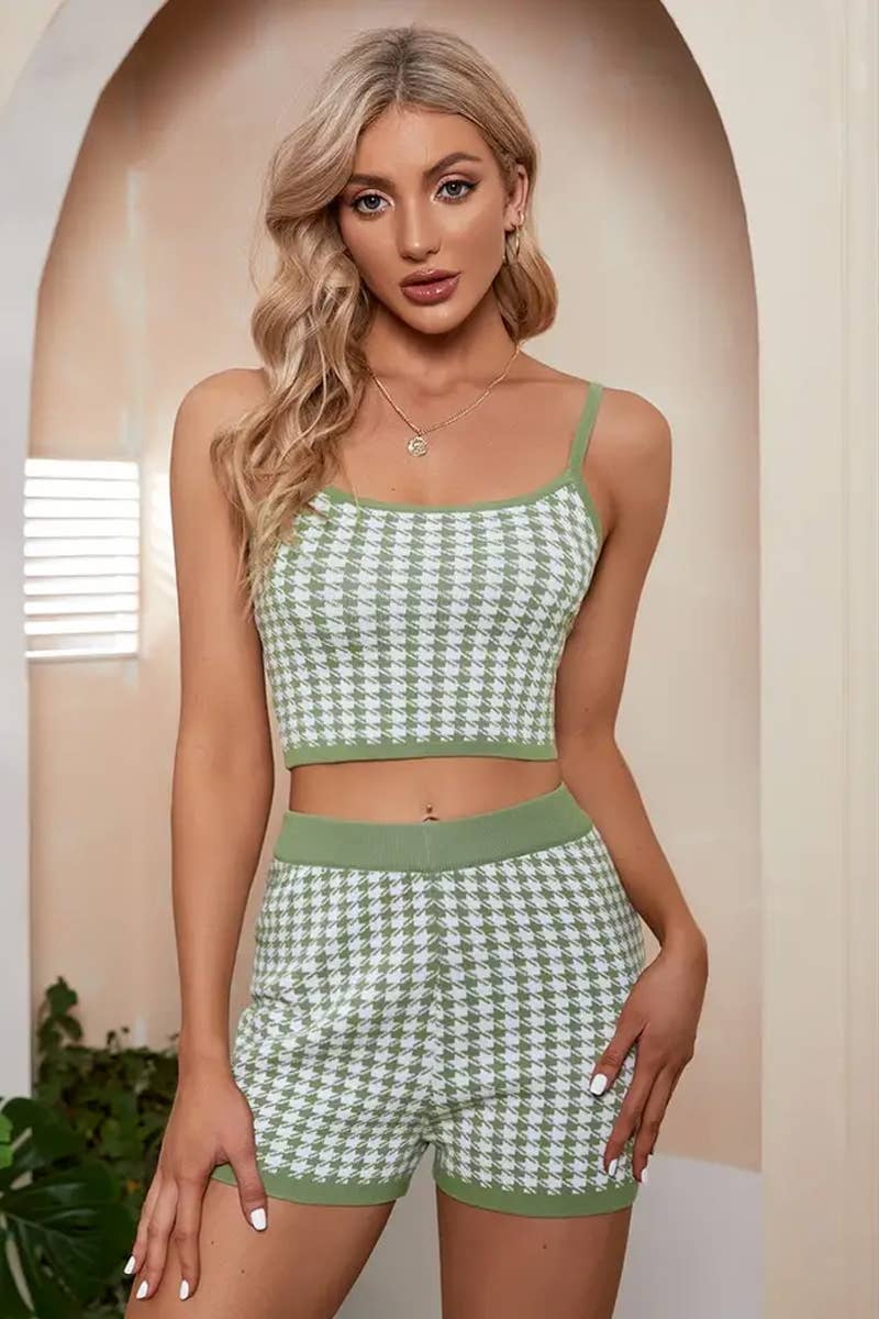 CWSS1078_SPRING AND SUMMER CAMISOLE CASUAL SHORTS SET