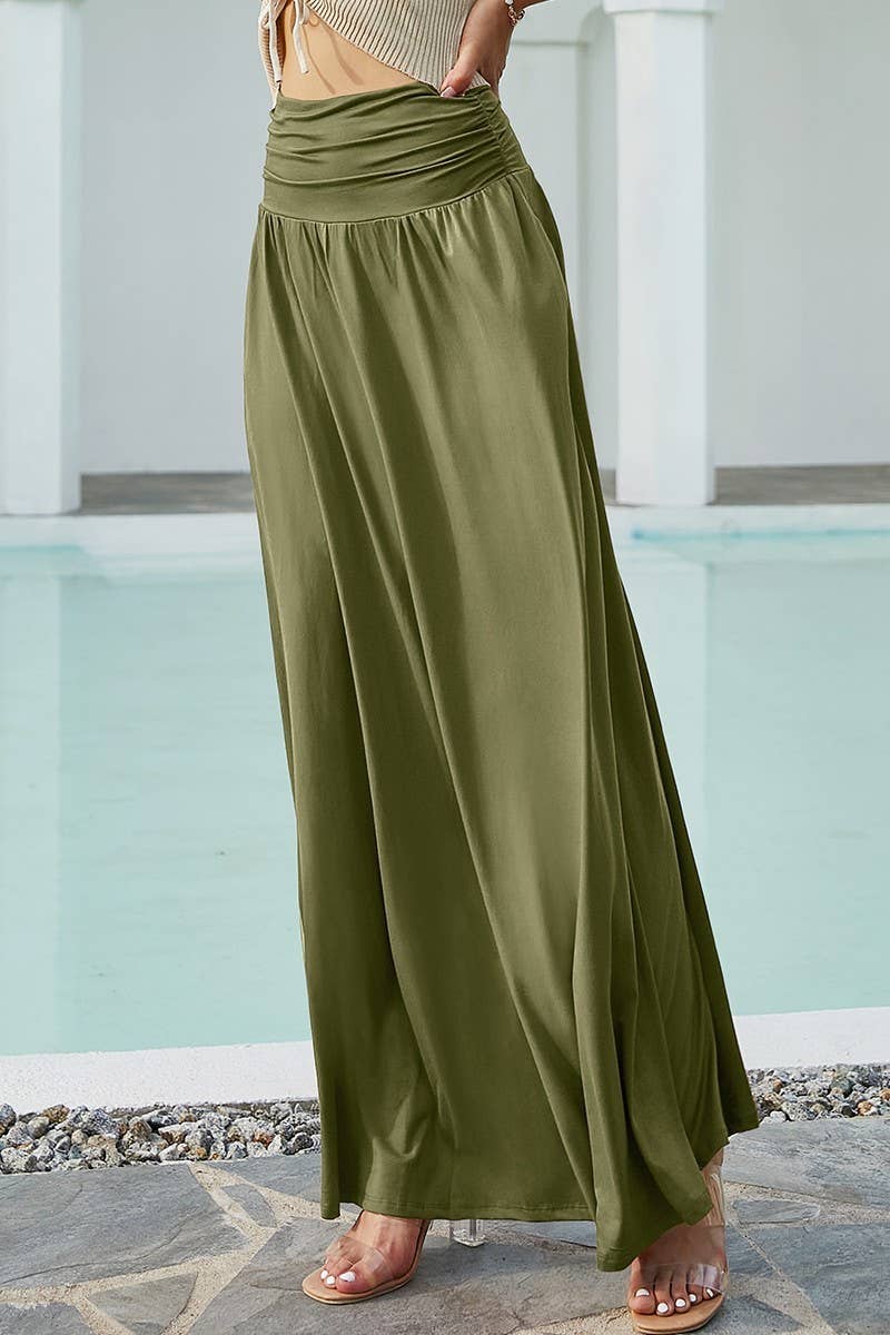 CWBLS116_CASUAL LONG LENGTH MAXI STYLE WAIST LIGHT SKIRT