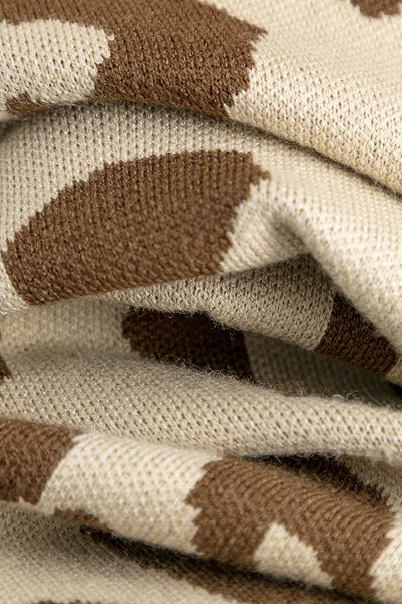 CWOCAL00670_LEOPARD PRINT LONG KNIT CARDIGAN SWEATER