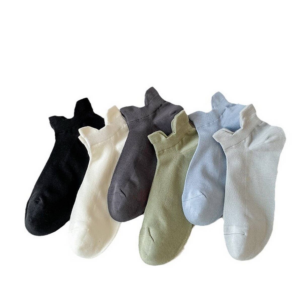 CWMS2460_SUMMER BREATHABLE SIMPLE SOLID COLOR BOAT SOCKS