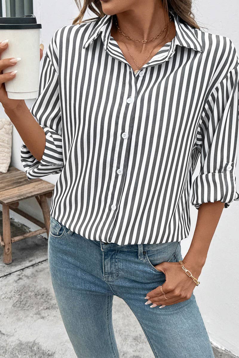 CWTSTL00962_STRIPED LONG SLEEVE LIGHTWEIGHT SHIRT JACKET