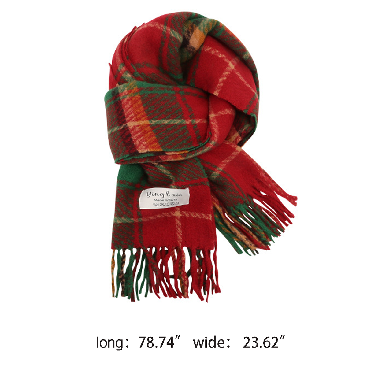 Red Faux Cashmere Scarf for Winter ??œChristmas Gift_CWASC0139